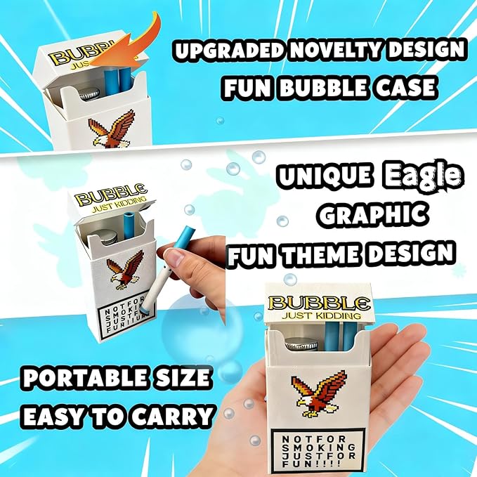 Bubble Blower Set with 2Wands and Refillable Bottle, Handheld Bubble Maker, Stress Relief Outdoor Bubble Toy, Fun Creative Gift for Men Women, FBE