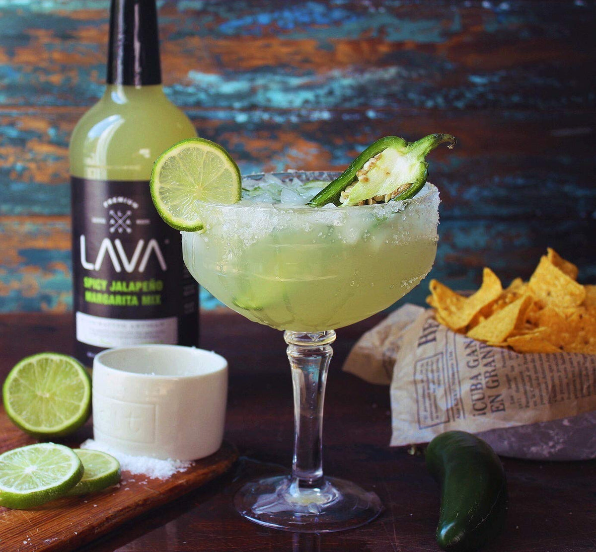 Lava Premium Spicy Jalapeño Margarita Mix by Lava Craft Cocktail Co., Made with Real Jalapeños, Agave Nectar, Key Limes