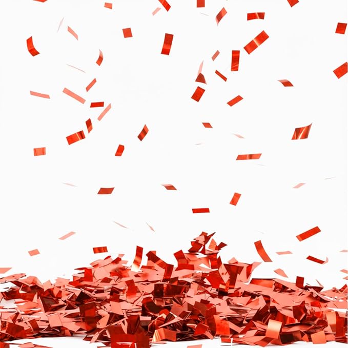 Sumind 200 Grams Red Large Metallic Confetti Rose Glitter Throwable Table Scatter Foil Confetti for Wedding Birthday Party Baby Shower Graduation Christmas Celebrations