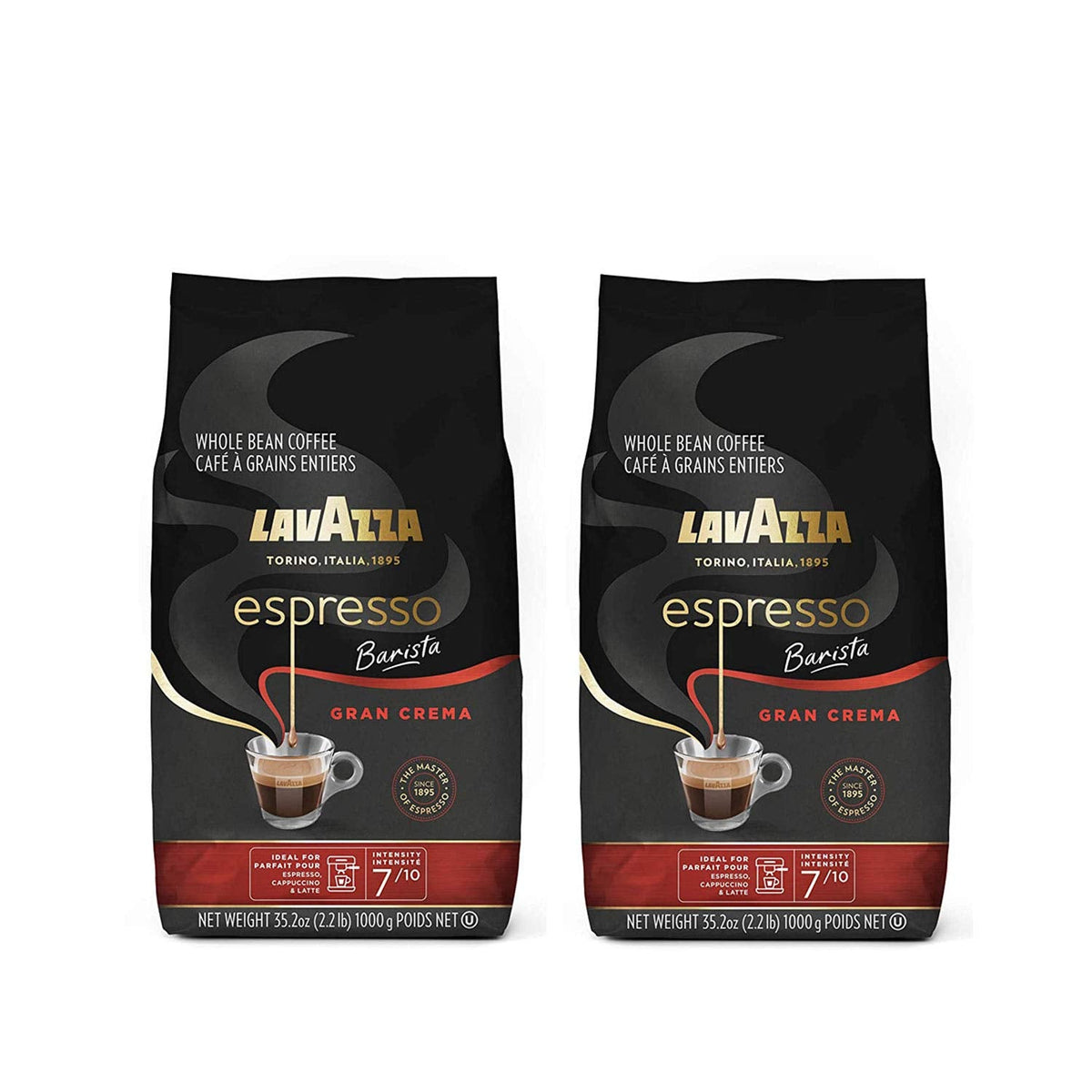 Lavazza Gran Crema Espresso, 2.2-Pound - Pack of 2