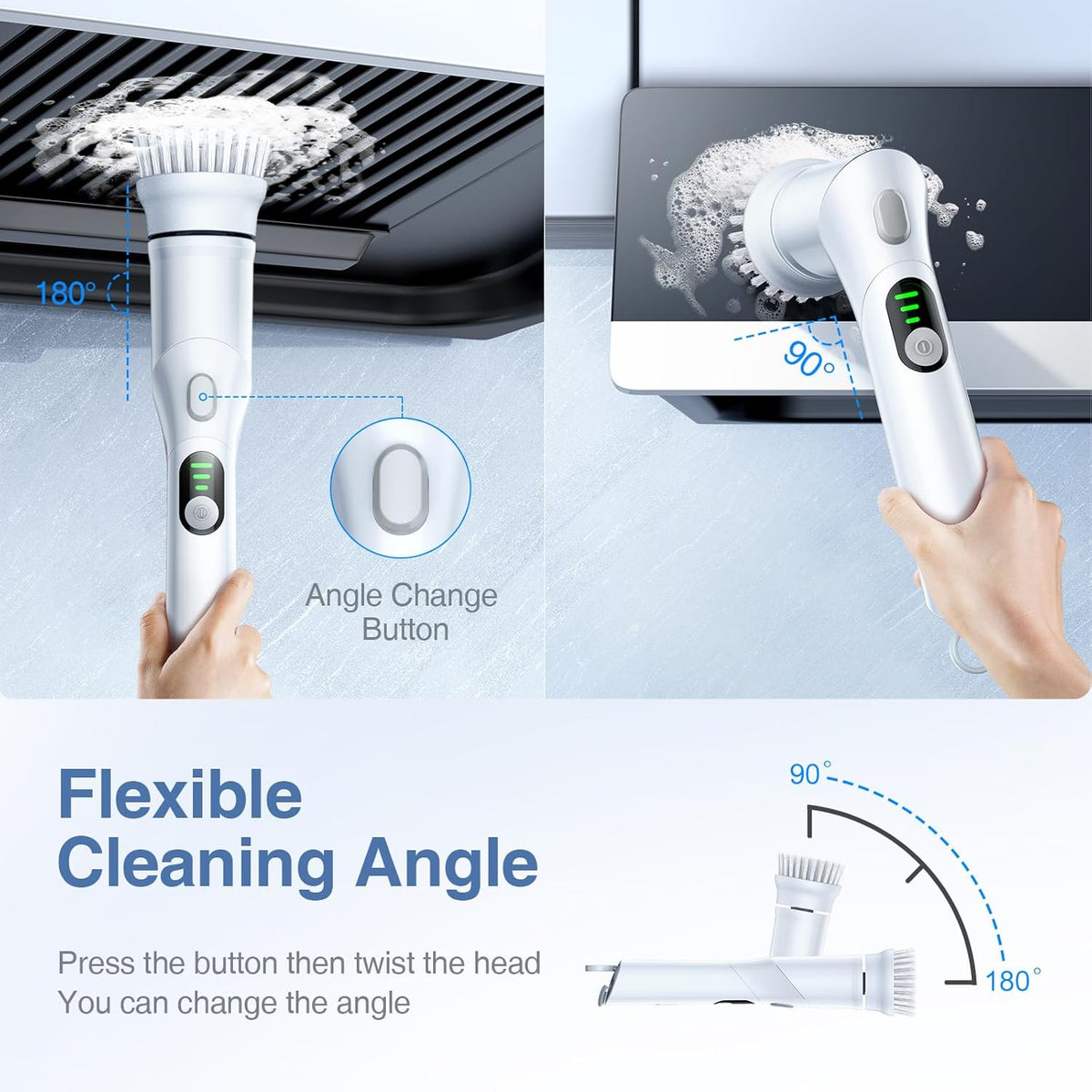 Labigo Electric Spin Scrubber LA5 Mini, Bathroom Scrubber Shower Scrubber for Cleaning Tub Tile Floor Window Kitchen Sink