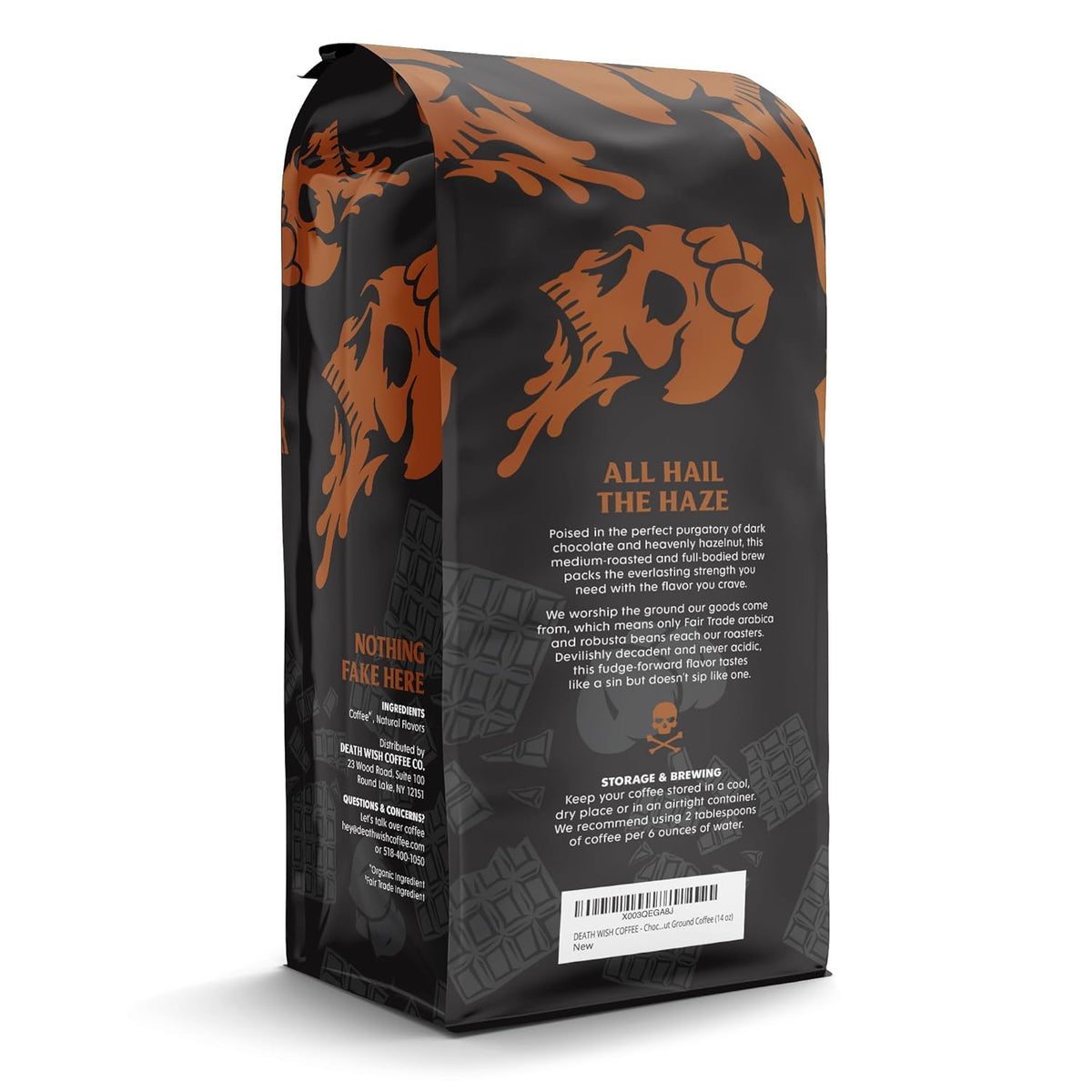 Death Wish Coffee - Chocolate Hazelnut Ground Coffee, Fair Trade (14 oz)