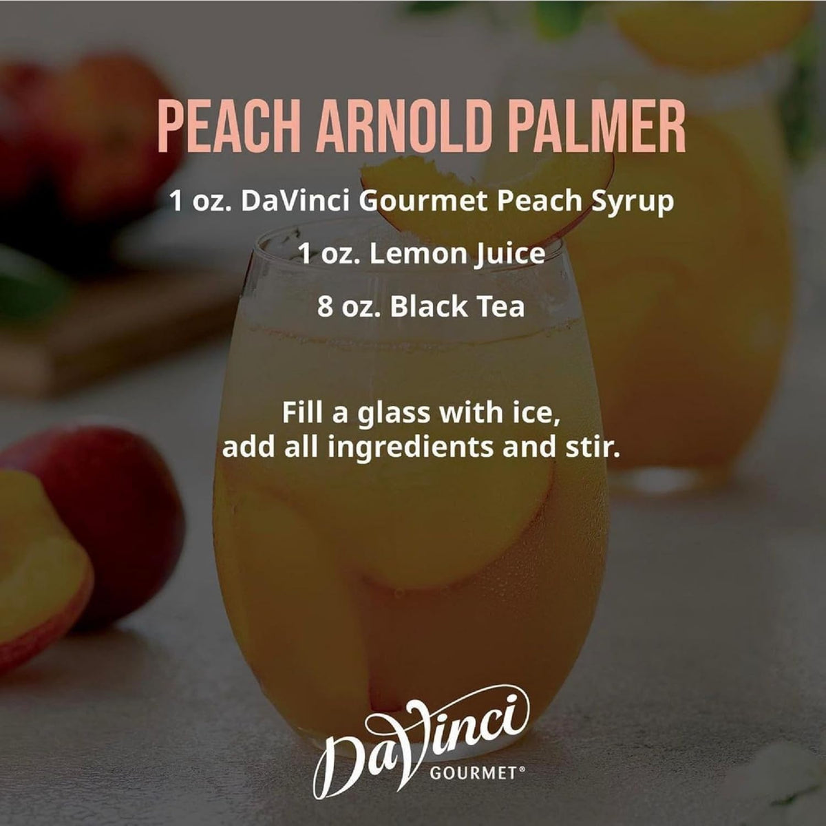 DaVinci Gourmet Classic Peach Syrup, 25.4 Fluid Ounces