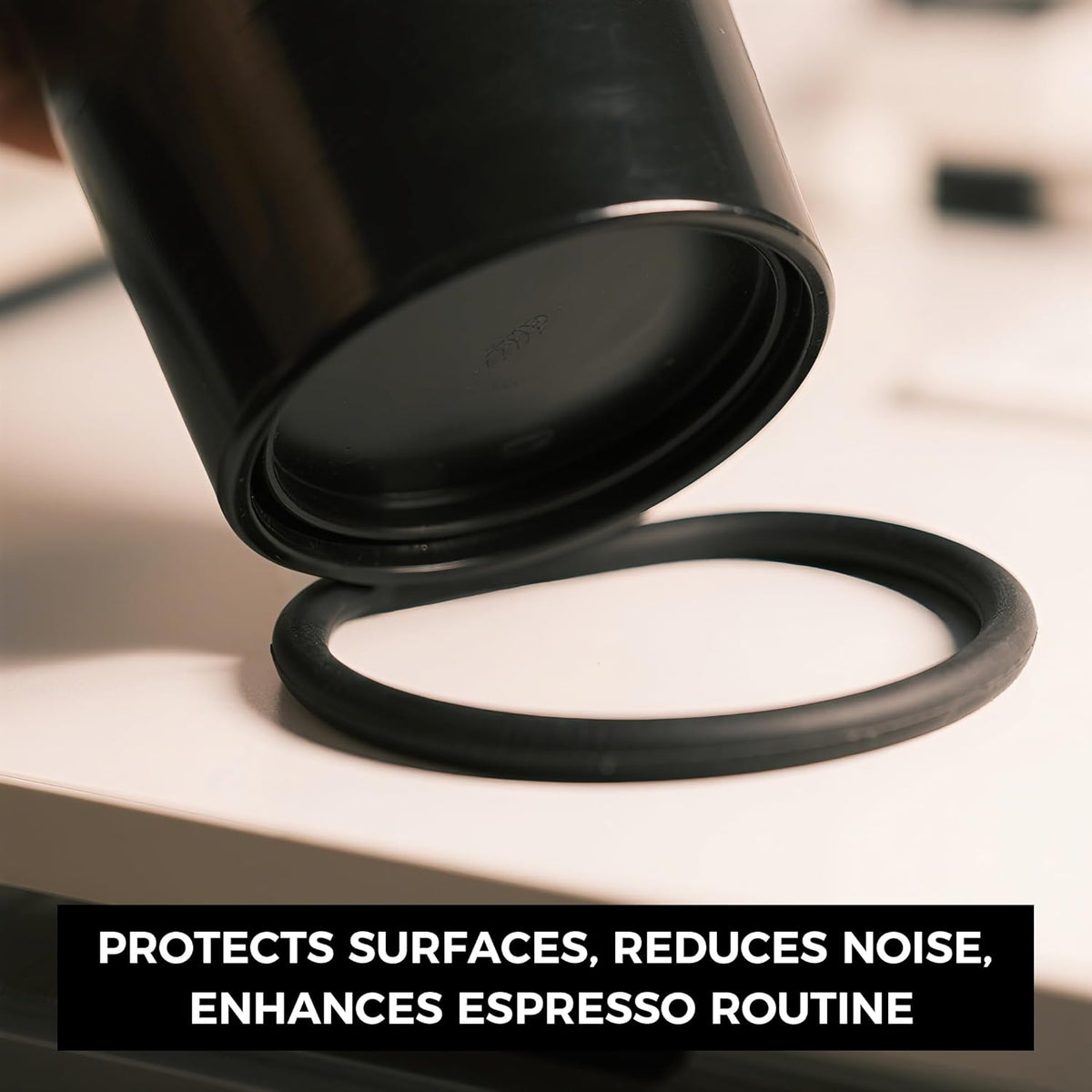Chulux Knock Box for Espresso – 5 Inch Silicone Coffee Grounds Container with Removable Knock Bar, Anti-Slip Base, Shockproof, Easy to Clean