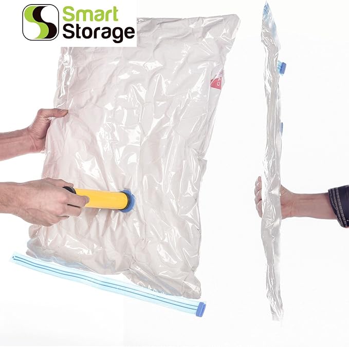 Large Vacuum Storage Bags 6 Pack with Hand Pump, 24x31.5 Inch Space Saver Bags for Clothes Comforters Blankets Pillows Bedding, Airtight Compression Bags for Travel Luggage and Under Bed Storage