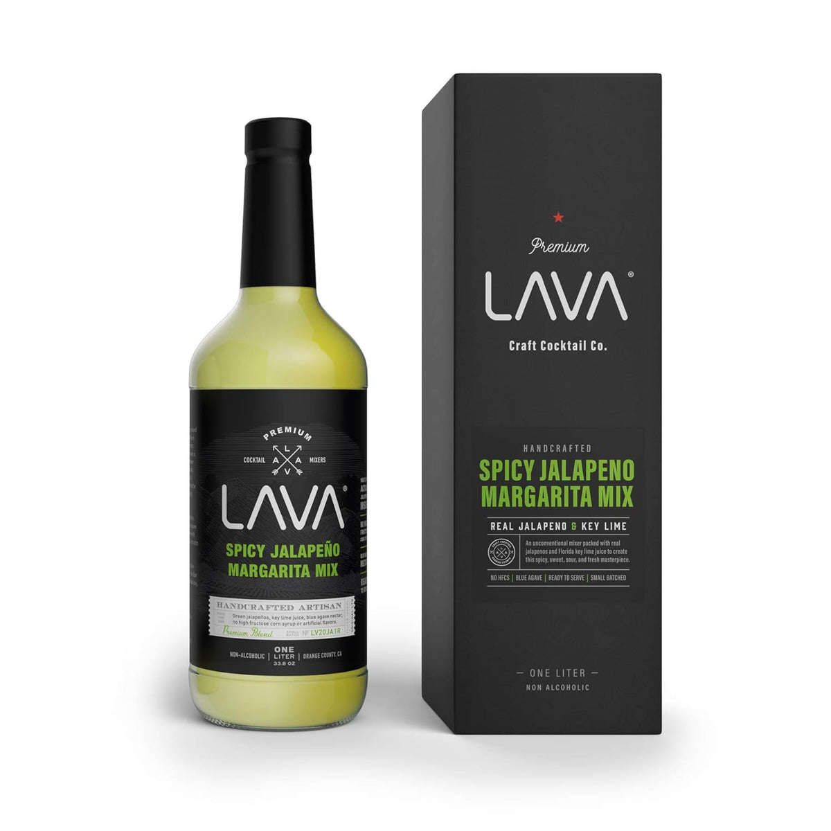 Lava Premium Spicy Jalapeño Margarita Mix by Lava Craft Cocktail Co., Made with Real Jalapeños, Agave Nectar, Key Limes