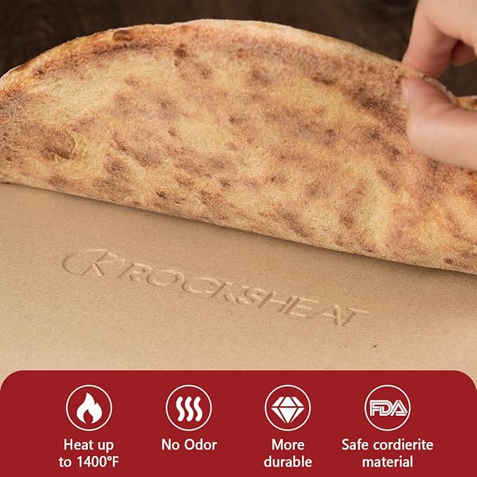 K ROCKSHEAT 10.25 Inch Pizza Stone for Grill, Small Bread Baking Stone for Oven, Cordierite Pizza Grilling Stone 10.25" Round