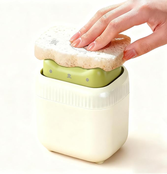 dishsoap Dispenser for Kitchen Sink, Push-Button Soap Dish,18oz / 550ml pomo para detergente de cocina，for Bathroom, Kitchen, Hotel, Office, Home and Commercial Places (Green)