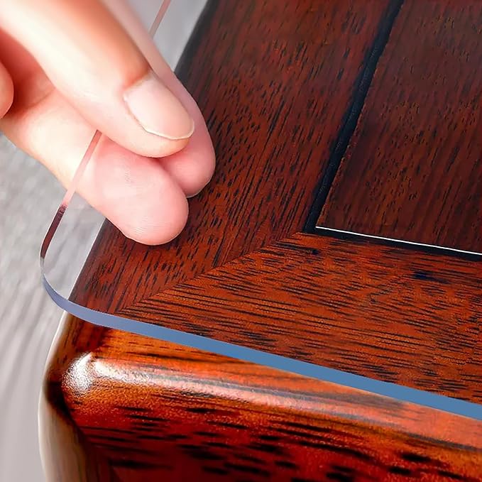 OstepDecor Clear Table Protector 30 x 50 Inch, 2mm Thick Plastic Table Cover, Waterproof PVC Clear Table Cover Protector, Desk Protector Mat, Writing Desk Pad for Desktop, Coffee & Dining Room Table