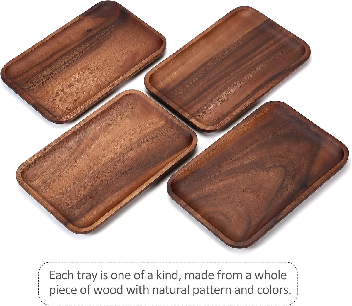 Serving Acacia Wood Valet Tray for Men Women, Catch All Acacia Mens Key Dump Bedside Nightstand Organizer EDC Decorative Wooden Tray for Phone Watch