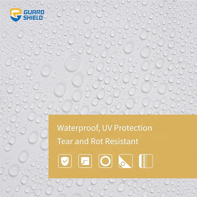 GUARD SHIELD White Tarp 12x20 Feet Medium Duty All Purpose Poly Tarps Cover 7mil