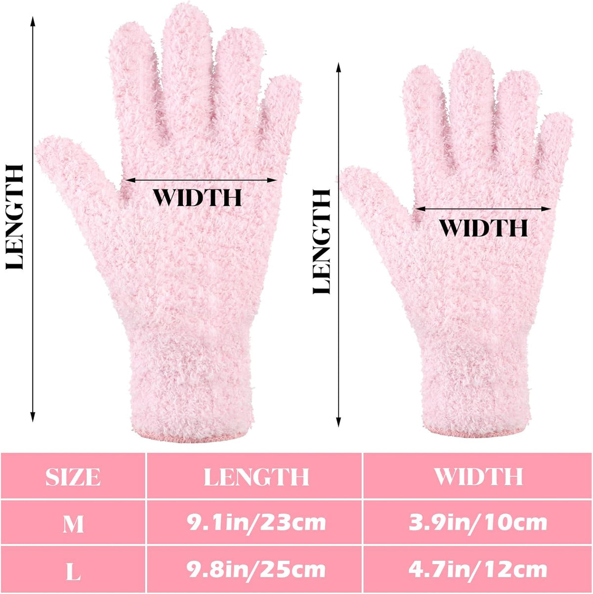 Bencailor 6 Pairs Microfiber Dusting Gloves, Dusting Cleaning Gloves Microfiber Gloves for Plants House Blinds Car Dust Mitt (Fresh Color,Large)