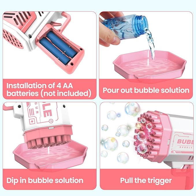 JONEG Toys for 3-8 Year Old Boys Girls: 2 Pack Bubble Machine for Kids with Bubble Solution, Gifts for 3 4 5 6 7 8 Years Old Boy Birthday Toy for Kid Toddlers Ages 4-6 Outdoor Wedding Bubbles Wands