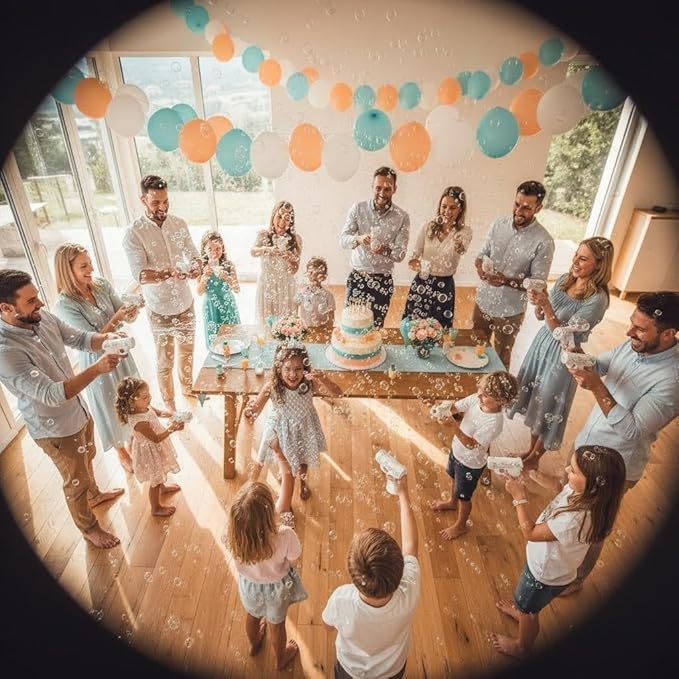 24 Pack Wedding Bubbles Machine Party Set, Automatic Bubble Guns with Bubble Concentrate, Suitable for All Types of Parties and Events (Without Battery)