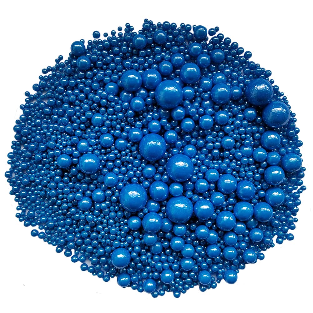 Edible Royal Blue Sugar Pearls Candy Sprinkles 120G/ 4.23Ounce Baking Cake Sprinkles Cupcake and Cake Topper Cookie Decorations Wedding Party