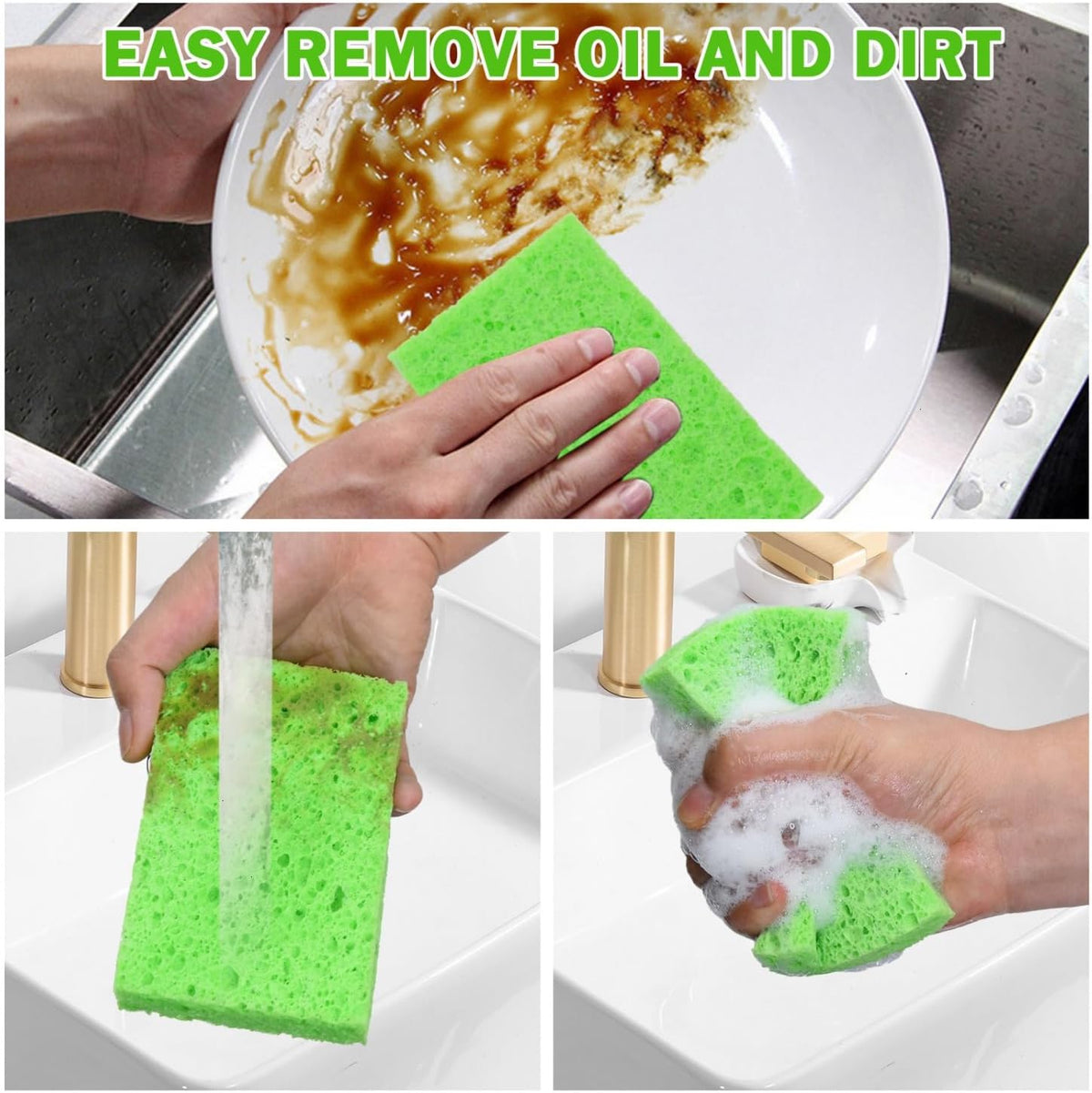 YoleShy Sponge Kitchen Natural Cellulose Sponges 10 Pack Compressed Sponges for Cleaning Reusable Dish Sponges Kitchen Non-Scratch DIY for Kids