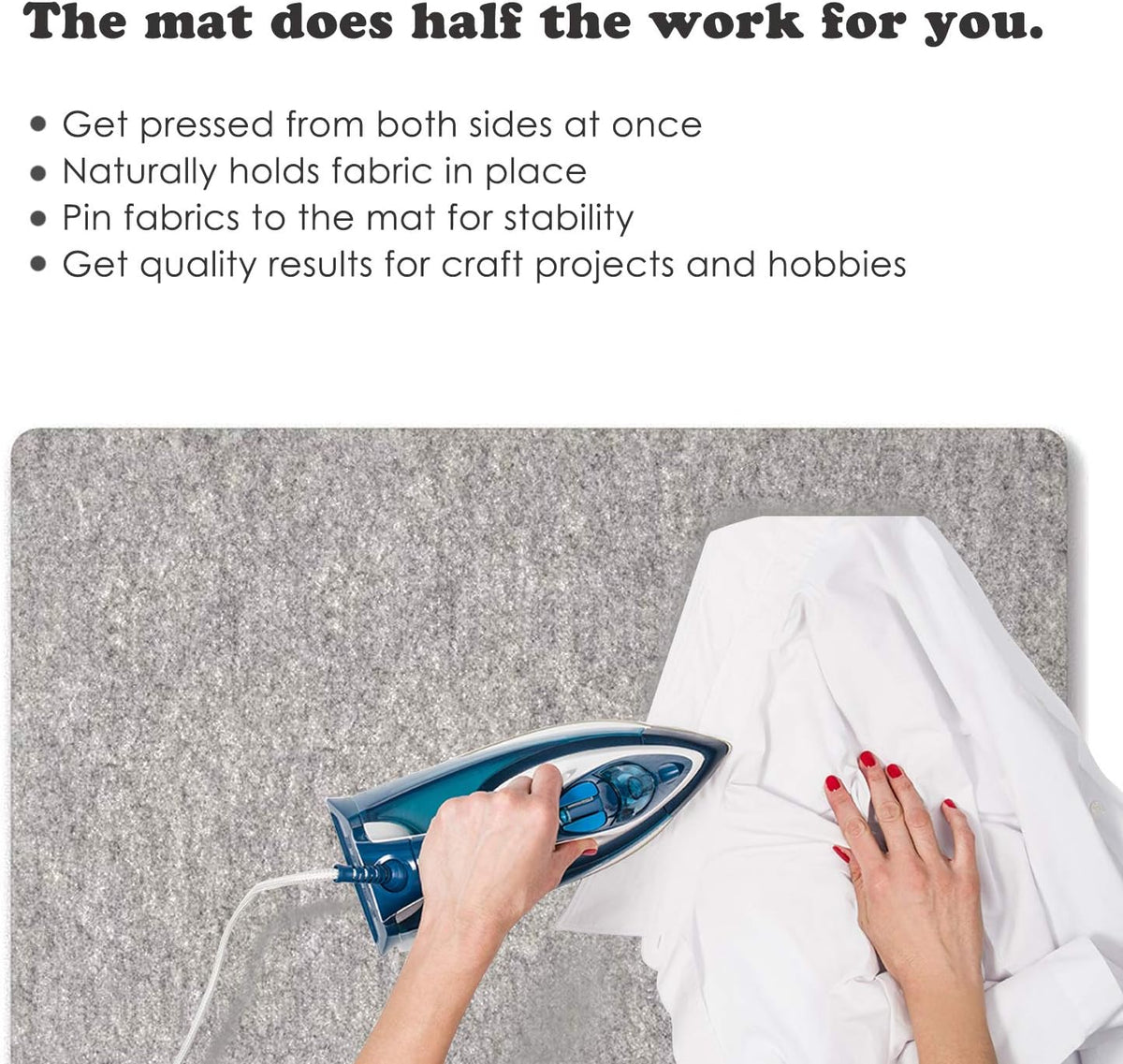 Wool Ironing Mat for Quilting - 17" x 17" XL Large Felt Ironing Pad 1/2" Thick, 100% New Zealand Wool Heat Resistant for Ironing, Sewing, Cutting on Ironing Board, Tabletop, Dryer, Countertop