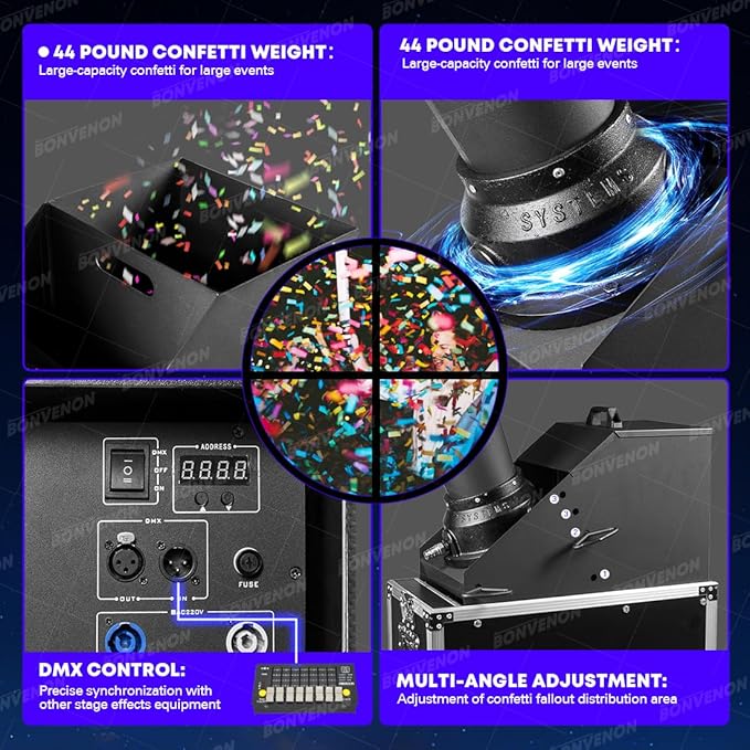 CO2 Big Confetti Blaster DMX Control CO2 Gas Cannon Professional Confetti Launcher Confetti Machine