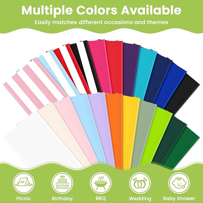 Mulbozy Black Plastic Table Cloth Disposable 4 Pack, 54 × 108 Inch Tablecloths Rectangle, Black Plastic Table Cover for Party Decor