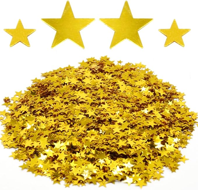 60g/2.1oz Foil Star Confetti Glitter Mixed Pack Metallic Foil Table Confetti Sparkle Sequins for Wedding,Party Decoration(Gold)
