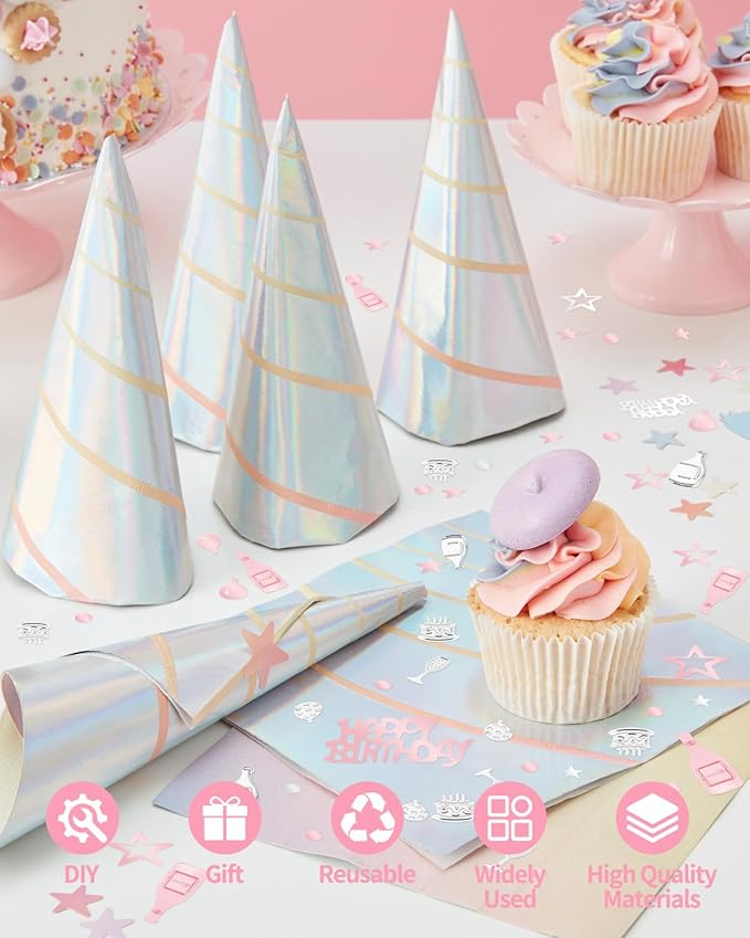 3000 PCS Rose Gold and Silver Happy Birthday Confetti, Multi-Color Birthday Confetti Metallic Foil Balloon Confettis Table Decorations for Party, Baby Shower, DIY Arts and Crafting, 30g