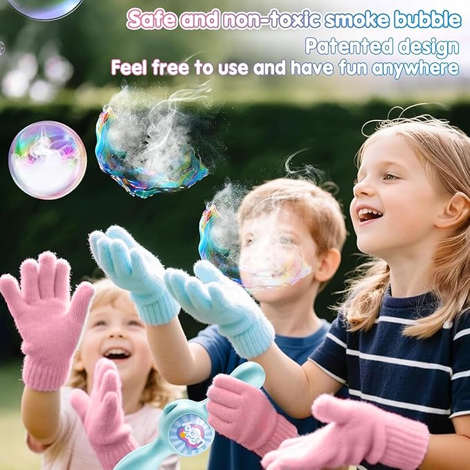 Fog Bubble Machine, Colorful Smoke Bubble Machine for Kids, Elastic Bubble Fog Machine, Magic Smoke Bubble Wand, Birthday Boy Girl Gifts