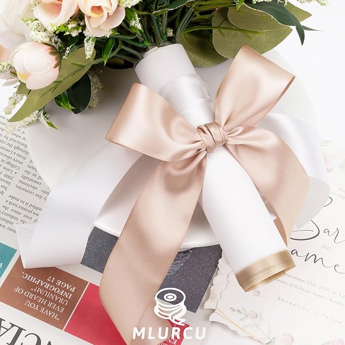 Black White Silver Grey Silk Satin Ribbon 1.5 Inch Assorted Double Faced, Neutral Fabric Ribbon for Flower Bouquet, Gift Wrapping, Wedding Invitation, Bow Crafts, Gift Bags - 30Yards
