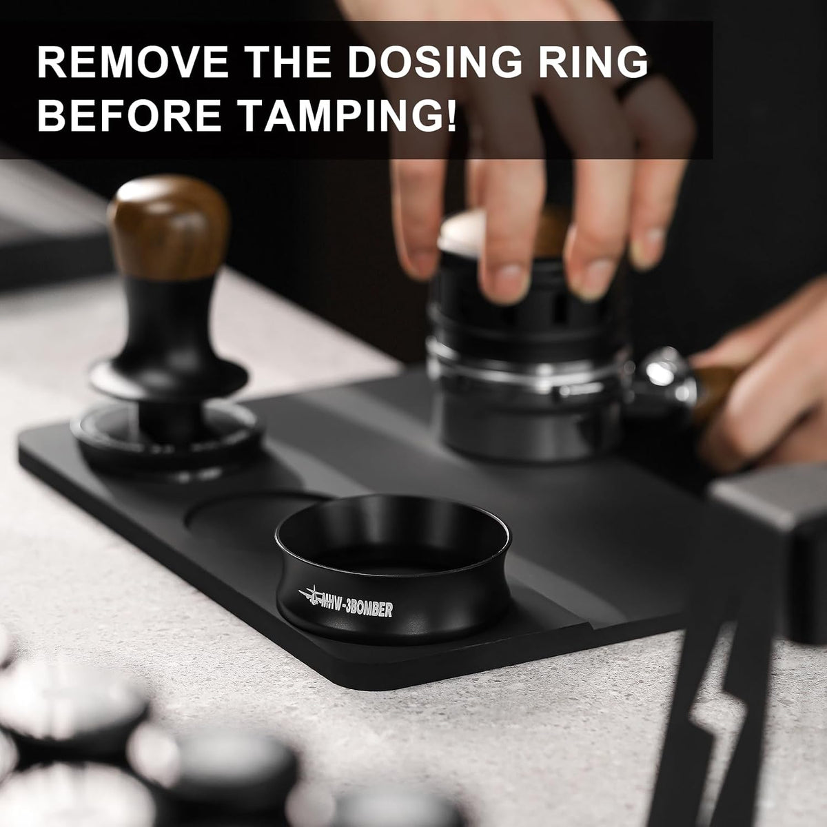 MHW-3BOMBER 54mm Espresso Dosing Funnel Magnetic Coffee Dosing Ring Portafilter Funnel Barista Tools Compatible with 54mm Espresso Portafilter
