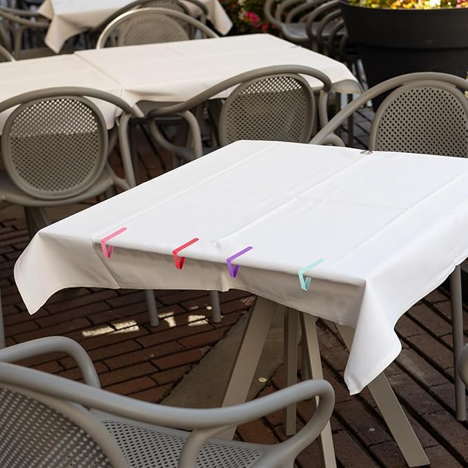 uxcell 8 Pack Tablecloth Clips, Stainless Steel Table Cloth Cover Clamps, 2.56" x 2.68" Windproof Holder Clips for Home Party Picnic Wedding Camping Dining Tables, Purple