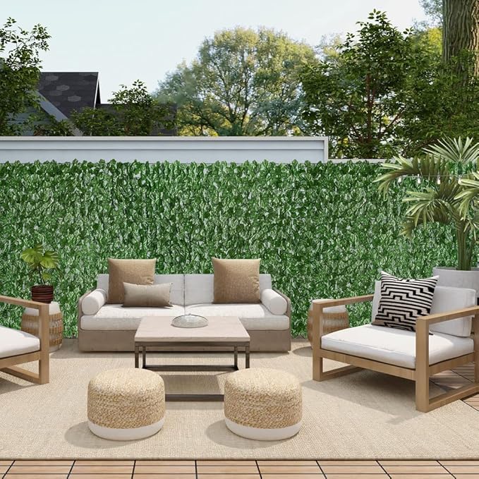 iCover 2 Set of 39 * 118in Artificial Ivy Privacy Fence Screen Cover, Highly Dense Leaves Wtih Strengthened Joint Prevent Leaves Falling Off