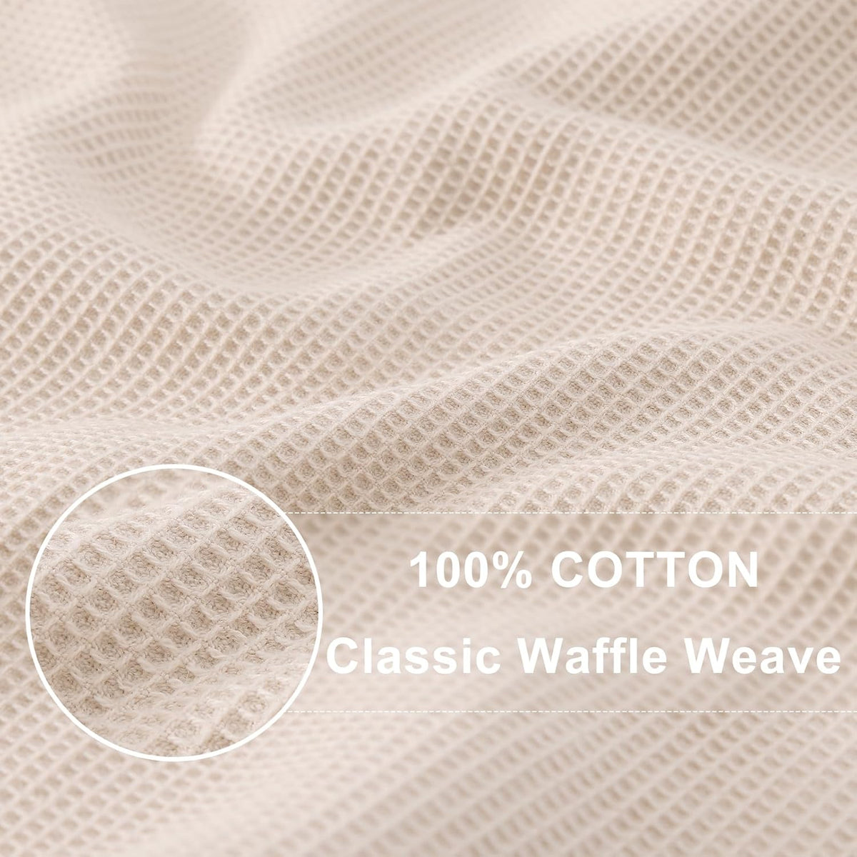 Homaxy 100% Cotton Waffle Weave Kitchen Towels - 6 Pack Soft and Absorbent Dish Towels - 16 x 26 Inches Quick Dry Hand Towels - Beige