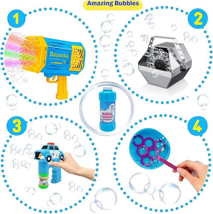 Purple 16oz Concentrated Bubble Solution 20-Pack, Refills up to 1.25 Gallons, Non-Toxic Concentrated Solution for Bubble Machines, Giant Bubble Wands, Bubble Gun and Blowers