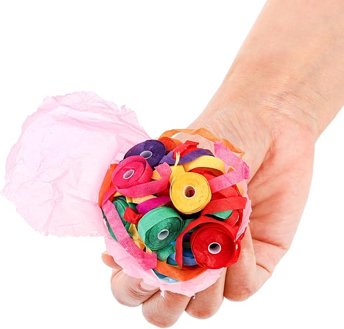 Lawei 30 Pack Throw Streamers, Colorful Hand Throw Confetti Poppers, No Mess Paper Crackers, Romantic Confetti Streamer for Wedding, Birthday, Party, Graduation, Celebrations, Party Favors
