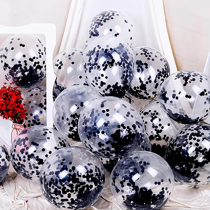 ONLYKXY 15gram Glitter Table Confetti Decor Scatter Bless Confetti Grad Party Decor for Congrats College Graduation Birthday Wedding Party Chocolate Favor Envelope Decal (Black Round)