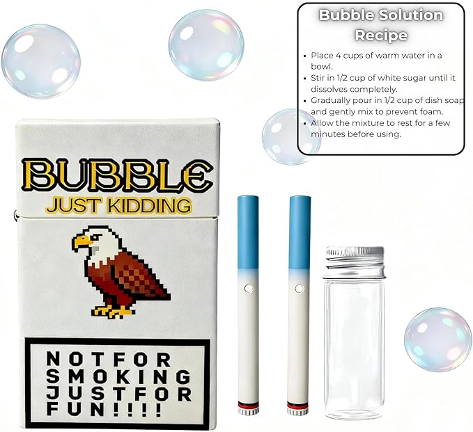 Bubble Blower Set with 2Wands and Refillable Bottle, Handheld Bubble Maker, Stress Relief Outdoor Bubble Toy, Fun Creative Gift for Men Women,BE
