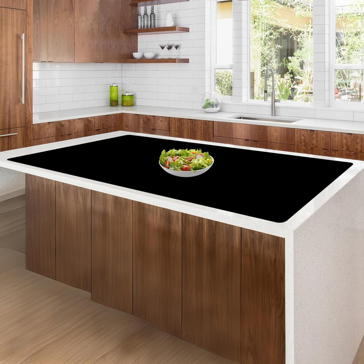 120"x24"(305cmx60cm) Large Silicone Kitchen Counter Mat, Heat Resistant Non-Slip Countertop Protector, Waterproof Multipurpose Mat for Kitchen Island