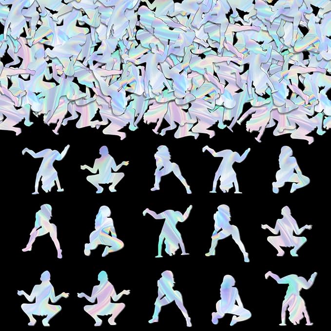 Sursurprise 200Pcs Twerk Holographic Confetti, Funny Twerking Pole Dance Table Scatters for Birthday Bridal Shower Stripper Bachelorette Night Out Decorations, Retro Last Disco Party Decor Supplies