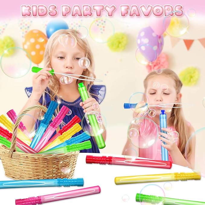 AuroTops 36PCS Big Bubble Wands Bulk for Kids, 15 Inches Bubble Wand Bulk in 6 Colors, Bubble Party Favor Supply for Summer Indoor/Outdoor Activities, Easter, Goodie Bags, Birthday