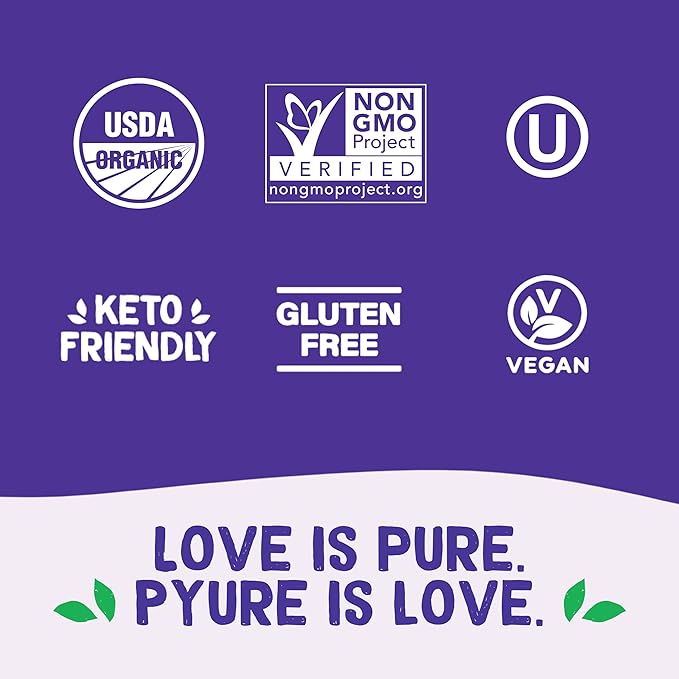 Pyure Organic Vanilla Stevia Liquid Sweetener, Sugar-Free Stevia Drops, Keto Sugar Substitute, Zero Calorie, Zero Carb, Zero Sugar