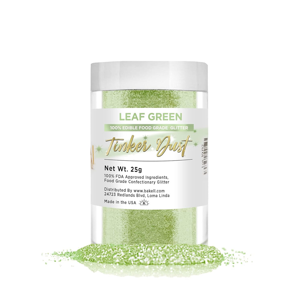 Bakell Leaf Green Tinker Dust - (25g 1x Jar), Bring a Natural Touch to Your Delicacies with Edible Glitter!