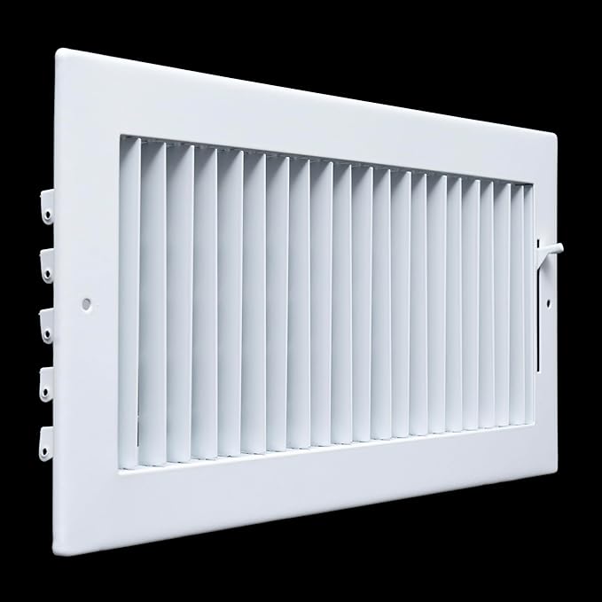 [6 Pack] Fits 14x6 Duct Opening Steel Adjustable Air Supply Grille by Handua | Register Vent Cover Grill for Sidewall and Ceiling | White | Out. Dim.: 15.75" X 7.75"