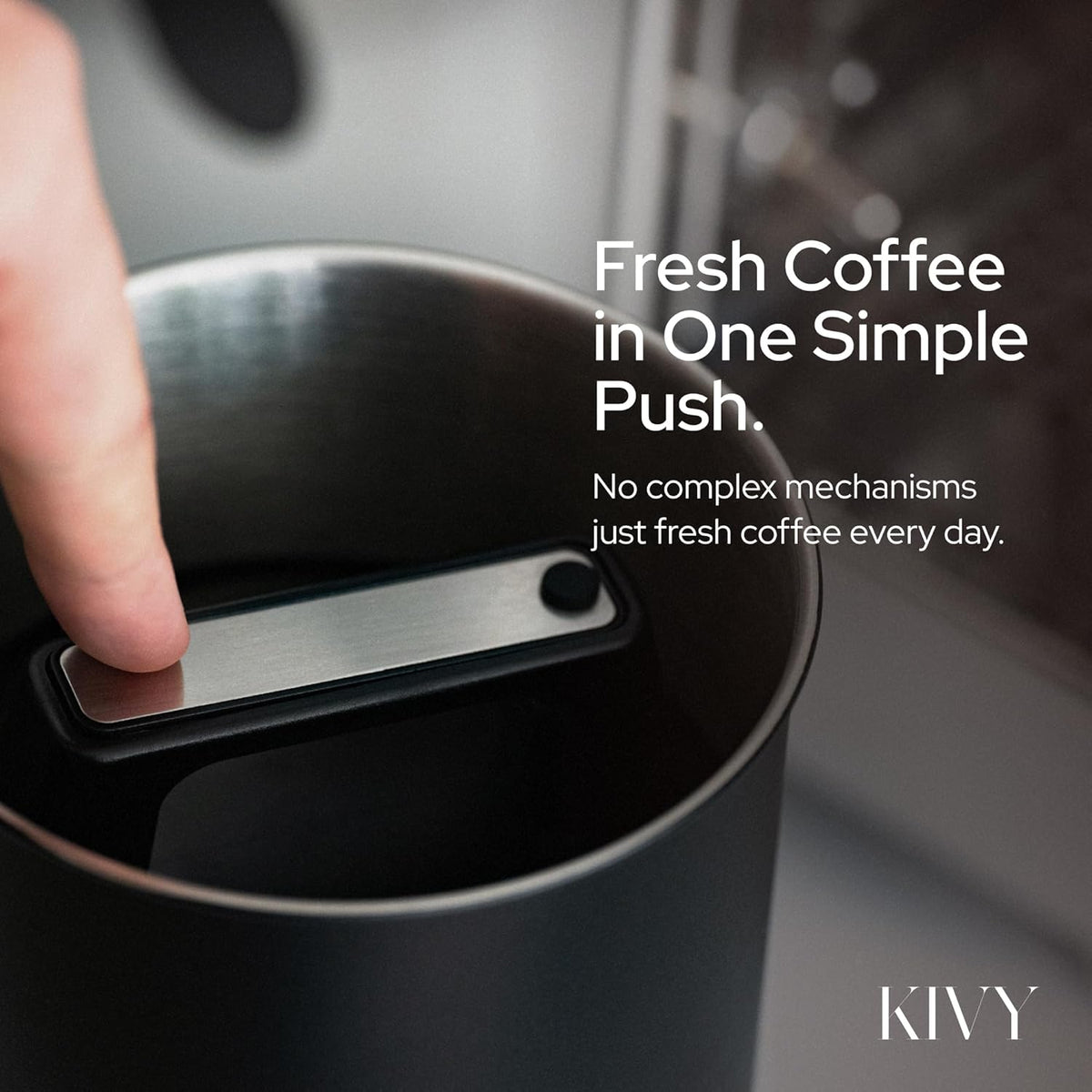 Kivy Vacuum Seal Coffee Canister [AIRTIGHT] - Coffee Canister with Airtight Lid - Airtight Coffee Jar - Air Tight Coffee Container