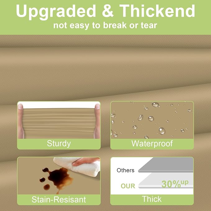 QIKSION Gold Plastic Table Cloth Disposable 3 Pack, 54 x 108 Inch Tablecloths for Graduation, Thanksgiving, Christmas Decorations, Rectangle Table Cover