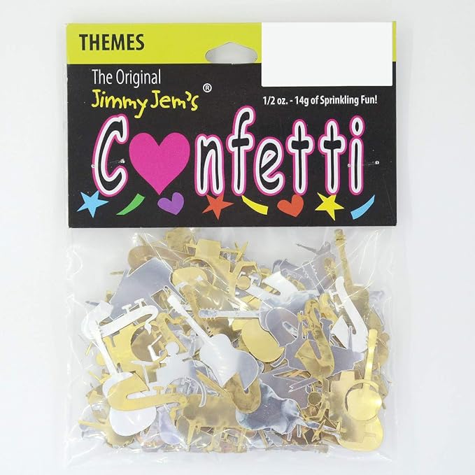 Confetti Music Instruments Silver, Gold Mix - Retail Pack #9428 QS0