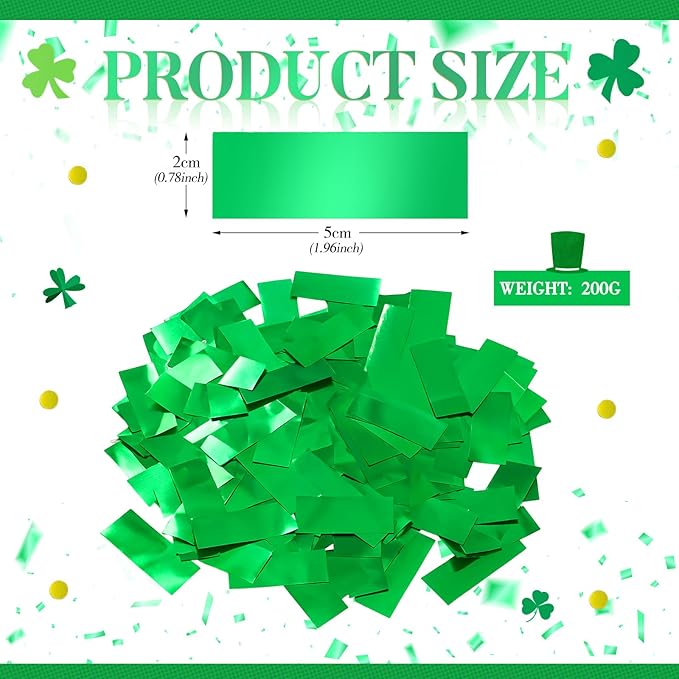 Sumind 200 Grams Green Large Metallic Confetti Rose Glitter Throwable Table Scatter Foil Confetti for Wedding Birthday Party Baby Shower Graduation Christmas Celebrations