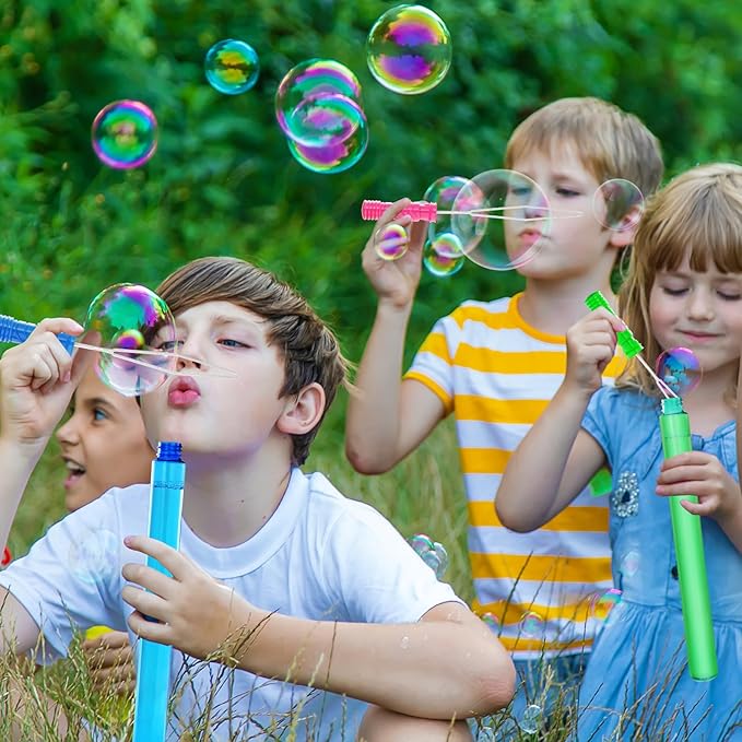 AuroTops 36PCS Big Bubble Wands Bulk for Kids, 15 Inches Bubble Wand Bulk in 6 Colors, Bubble Party Favor Supply for Summer Indoor/Outdoor Activities, Easter, Goodie Bags, Birthday