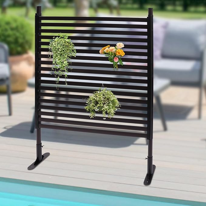 Outdoor Privacy Fence Screen, Privacy Fence Screen for Outside Decorative Privacy Screen Fence Panels, 2.95 ft W x 3.94 ft H Tall Divider for Outdoor Garden Backyard Patio Decorative, Brown, 1PC