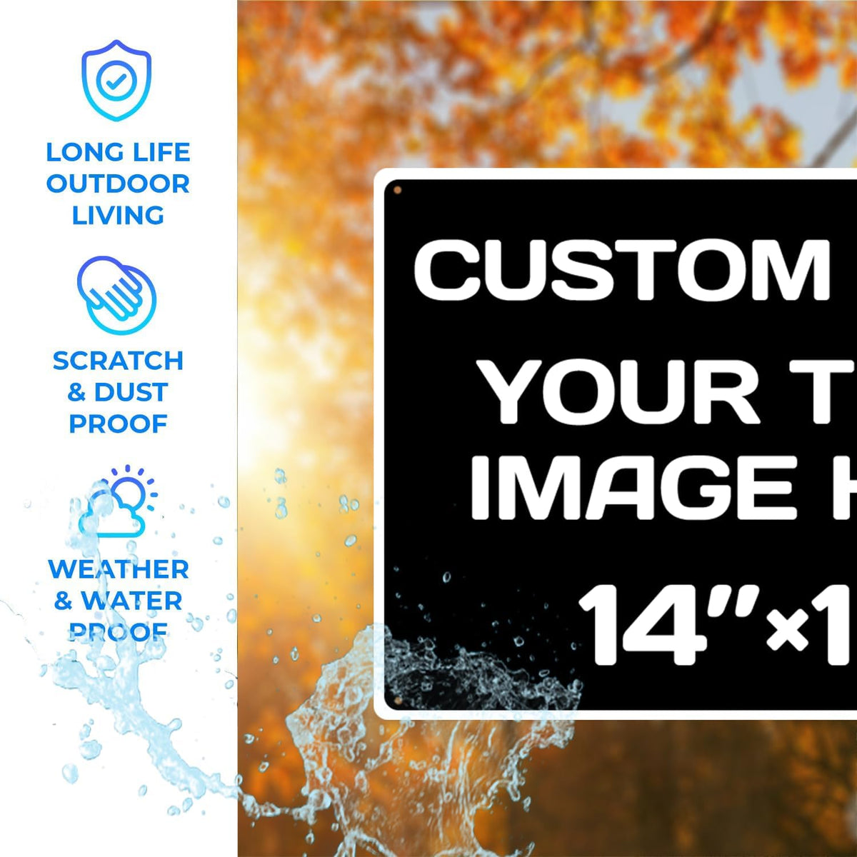 Customised Christmas Decorations: Personalized Text And Picture Signs, Black White Traffic Regulation Horizontal Hazard, Garden, Door Signs