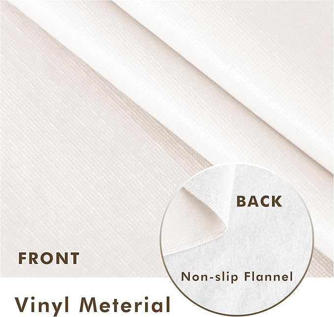 Nasitos 2 Pack Vinyl Square Table Cloth 54x54 Inch-Beige Waterproof Oil-Proof Card Tablecloths, Wipeable Spill-Proof Square Flannel Backed Small Tablecloths for Coffee Table, Indoor&Outdoor