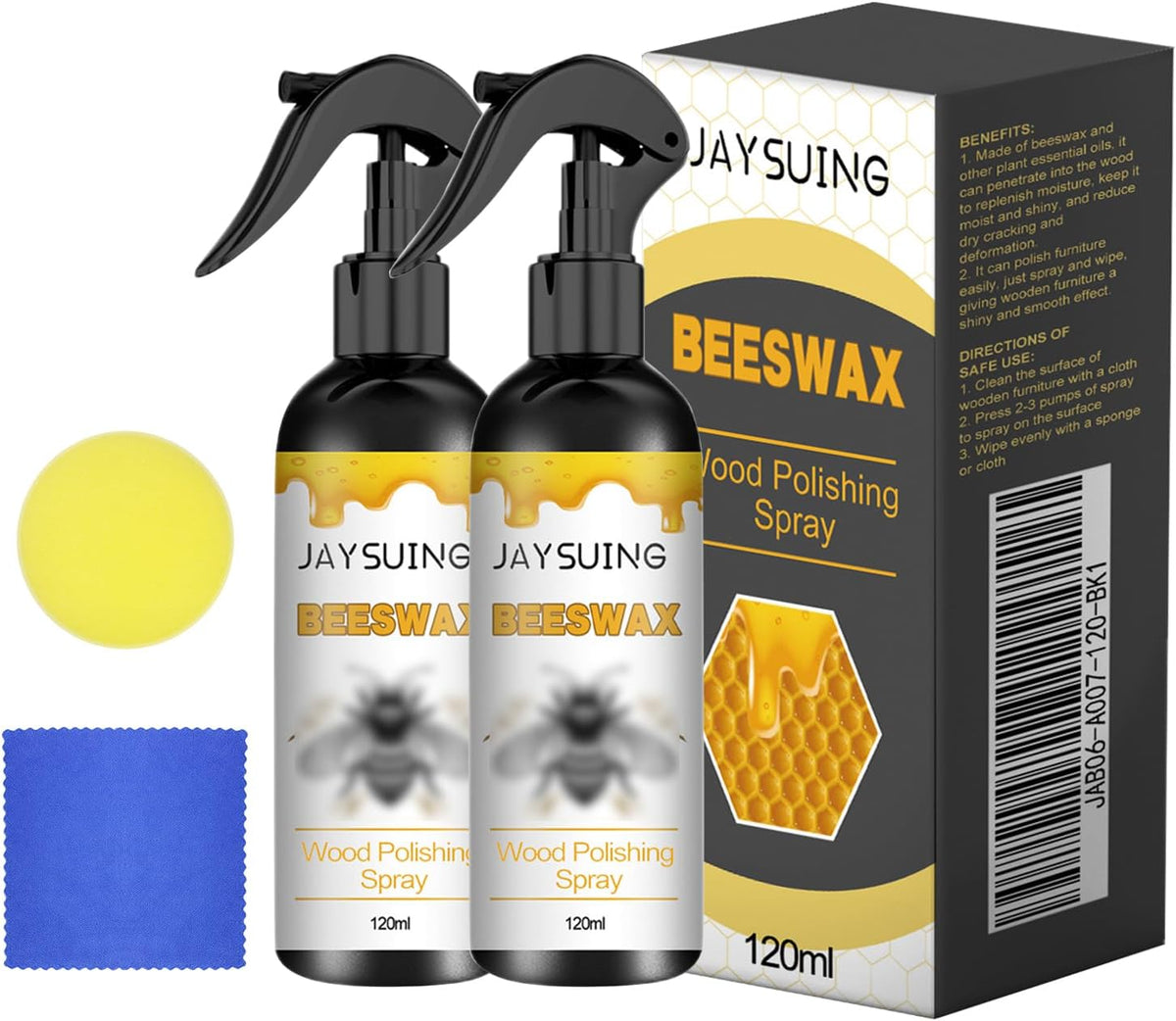 2PCS Natural Beeswax Care Spray & Restorer, The Original Beeswax Spray, Wood Seasoning Beewax For Furniture Floor, for Furniture, Floor, Tables, Cabinets